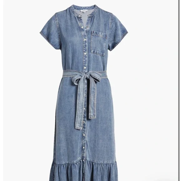 Rails Kahlo Ruffle Hem Denim Midi Dress - Picture 5 of 5